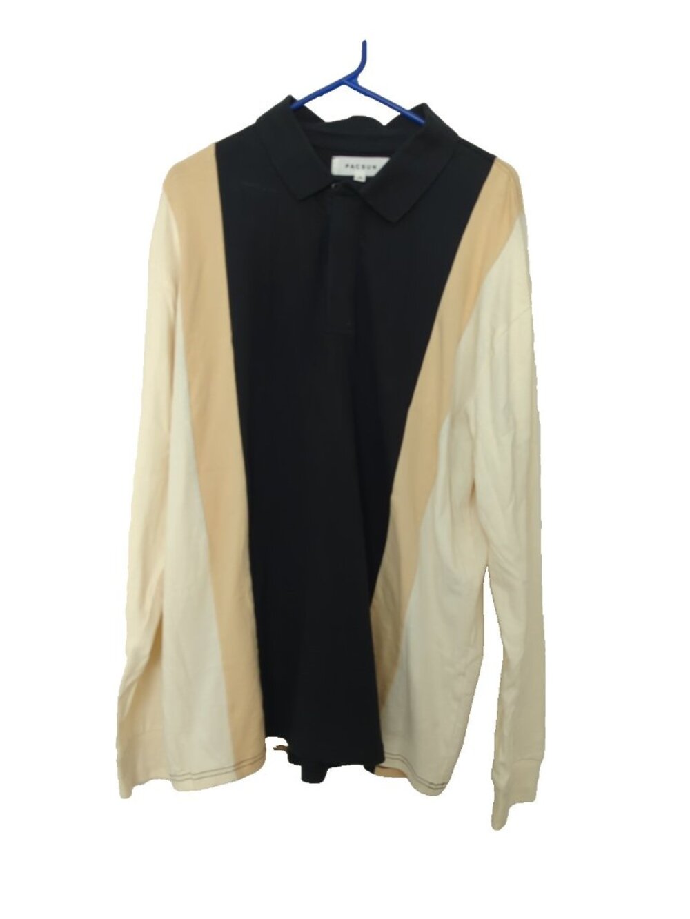 Pacsun Long Sleeve Colorblock Polo Shirt Mens M-85lp